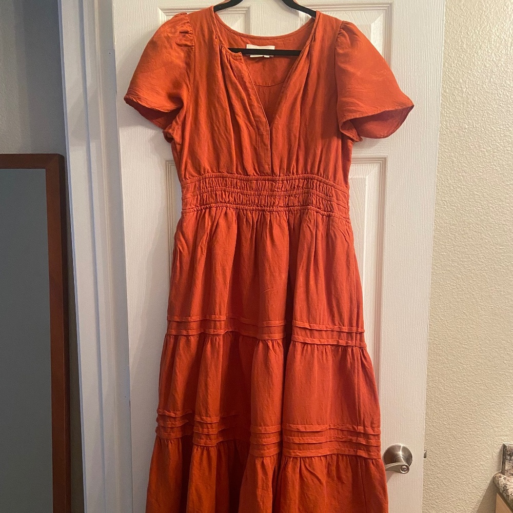 Anthropologie Orange Maxi Dress